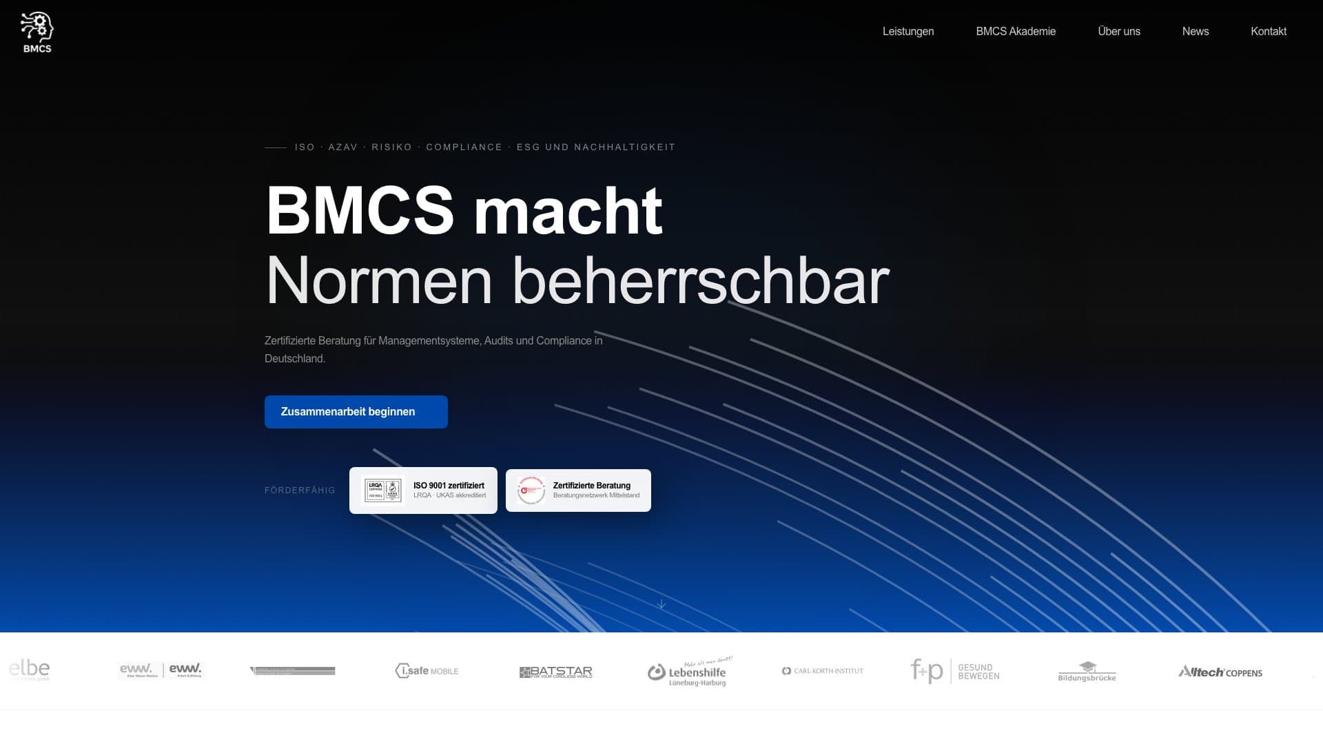 Screenshot von BMCS Solutions